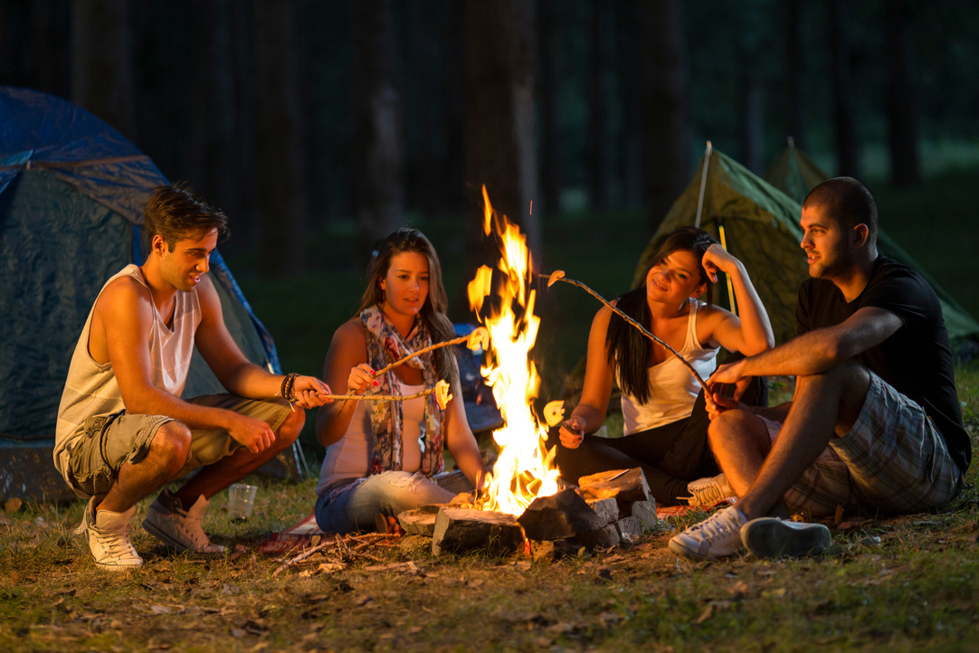 Friends camping